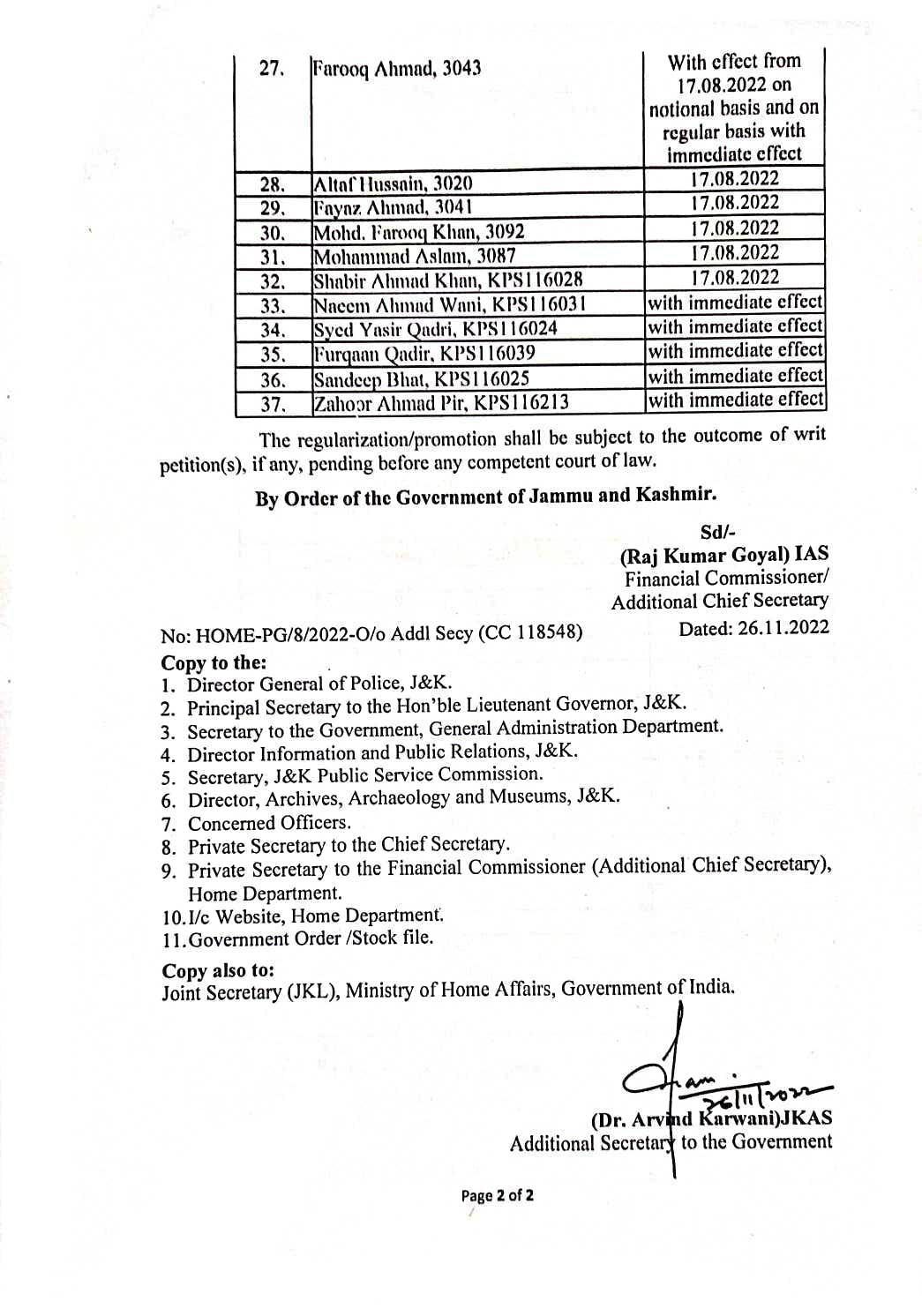 37 officers promoted as SP; J&K DGP congratulates promoted officers, thanks govt [details]