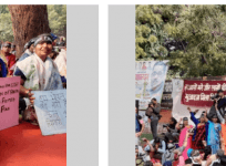 Thousands of victims of the Bhopal gas disaster demonstrated at Jantar Mantar in Delhi.