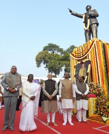 Prime Minister Narendra Modi on Tuesday paid homage to Babasaheb Ambedkar on his Mahaparinirvan Diwas.