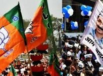 BJP and AAp Flag.