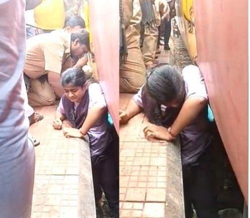 Andhra student stuck between platform and train rescued. Andhra student stuck between platform and train rescued.