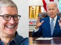Tim Cook and Joe Biden.