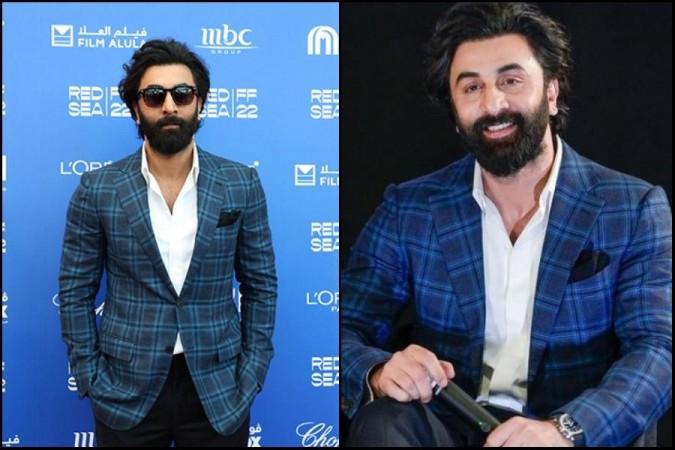 Ranbir Kapoor looks dapper in a chequered blazer