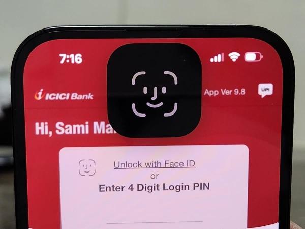 iPhone 14 Pro's Dynamic Island showing Face ID animation