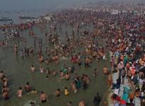 Crowd at magh mela.