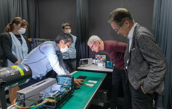 Tim Cook visits Sony's cutting-edge facility in Japan.