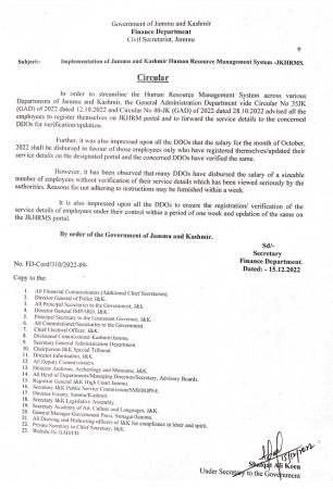 Officers in J&K to face action for releasing salaries of employees ...