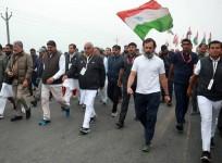 Sohna: Congress leader Rahul Gandhi along with party senior leader BS Hooda during the 'Bharat Jodo Yatra' at Kherli Lala in Sohna, Haryana on Friday, Dec. 23, 2022.