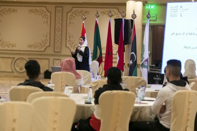 Nouf AL-Marwaai, president of the Saudi Yoga Committee, at yoga lecture and workshop in Jeddah on December 22, 2022 Nouf AL-Marwaai, president of the Saudi Yoga Committee, at yoga lecture and workshop in Jeddah on December 22, 2022