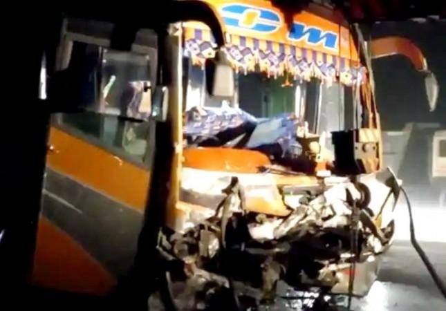 A SUV car collided with a luxury bus near Vesma village in Navsari district killing nine persons and some 28 others were injured and rushed to hospital. A SUV car collided with a luxury bus near Vesma village in Navsari district killing nine persons and some 28 others were injured and rushed to hospital.