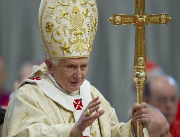 Pope Benedict XVI gives blessings at the Saint Peter`s Basilica at the Vatican in Rome during the Thanksgiving mass for the new cardinals in Vatican City, Vatican, 19 February 2012. Pope Benedict XVI wants to resign. The Italian news agency ANSA announced that the Pontifex will resign on February 28. Pope Benedict XVI gives blessings