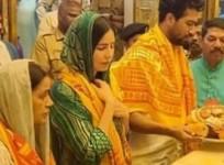 Katrina Kaif, Vicky Kaushal at Siddhivinayak