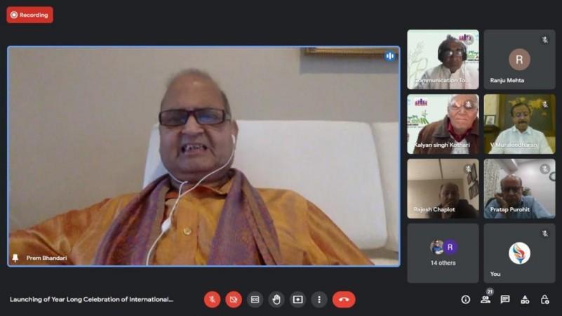 Jaipur Foot USA chairman Prem Bhandari speaking at the virtual launch of