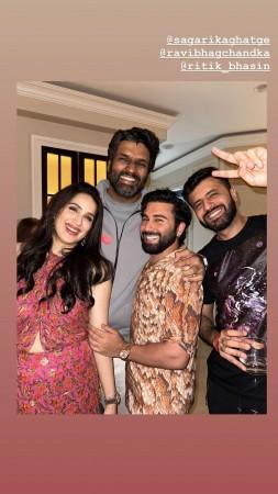 Sagarika Ghatge and Zaheer Khan with orry