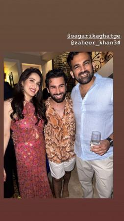 Sagarika Ghatge and Zaheer Khan with orry