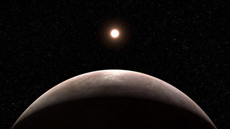 This illustration reflects that exoplanet LHS 475 b is rocky and almost precisely the same size as Earth based on new evidence from NASA's James Webb Space Telescope. The planet is only a few hundred degrees warmer than our home planet. LHS 475 b is relatively close, 41 light-years away, in the constellation Octans. This illustration is based on observations from Webb. Webb has not captured a direct image of this planet. Credit: NASA, ESA, CSA, Leah Hustak (STScI) This illustration reflects that exoplanet LHS 475 b is rocky and almost precisely the same size as Earth based on new evidence from NASA's James Webb Space Telescope.