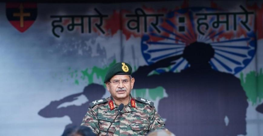 GoC-in-C Northern Command Lt General Upendra Dwivedi addressing veterans day function at Rajouri on Saturday GOC-in-C Northern Command Lt General Upendra Dwivedi
