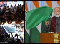 PM Modi flags off Vande Bharat train connecting Secunderabad with Visakhapatnam (Ld)