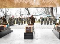 The Army on Sunday paid rich tributes to Late Nb. Sub. Parshotam Kumar, Late Hav. Amrik Singh, Late Amit Sharma, who died while performing operational task in the Machhal Sector, J&K's Kupwara on January 10.