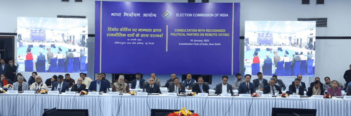 The Election Commission of India held day-long discussion with Recognised National & State Political Parties on enhancing the participation of voters in the election process on Jan 16, 2023, at Constitution Club, New Delhi. ECI