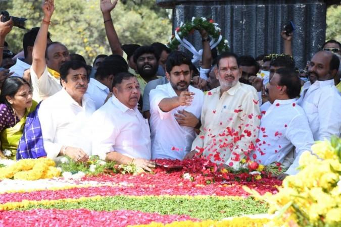 Lokesh pays tributes to NTR ahead of 4,000 km-long padyatra Lokesh pays tributes to NTR ahead of 4,000 km-long padyatra