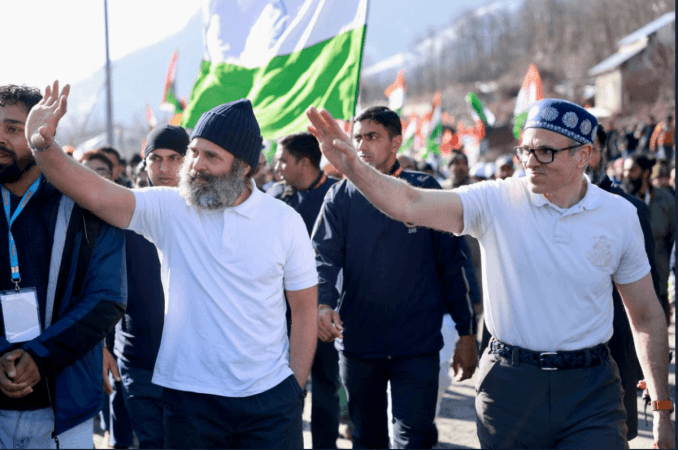 NC-Congress fought the Assembly seats in a pre-poll alliance Omar Abdullah with Rahul Gandhi