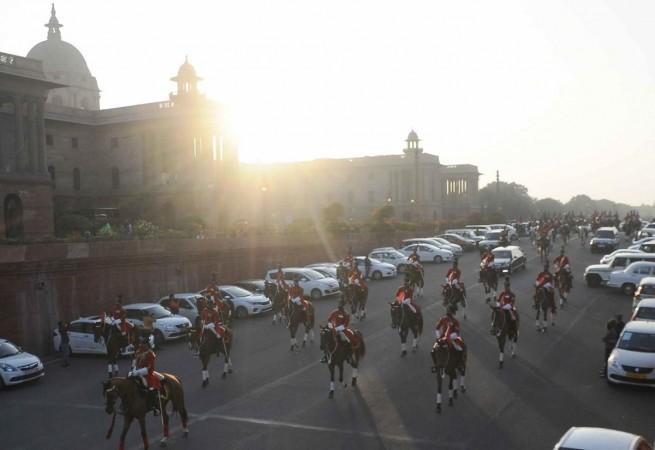 New Delhi:President bodyguards participate during rehearsal for the beating Retreat ceremony at Vijay Chowk in New Delhi on Friday January 27,2023 New Delhi:President bodyguards participate during rehearsal for the beating Retreat ceremony at Vijay Chowk in New Delhi on Friday January 27,2023