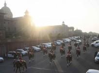 New Delhi:President bodyguards participate during rehearsal for the beating Retreat ceremony at Vijay Chowk in New Delhi on Friday January 27,2023