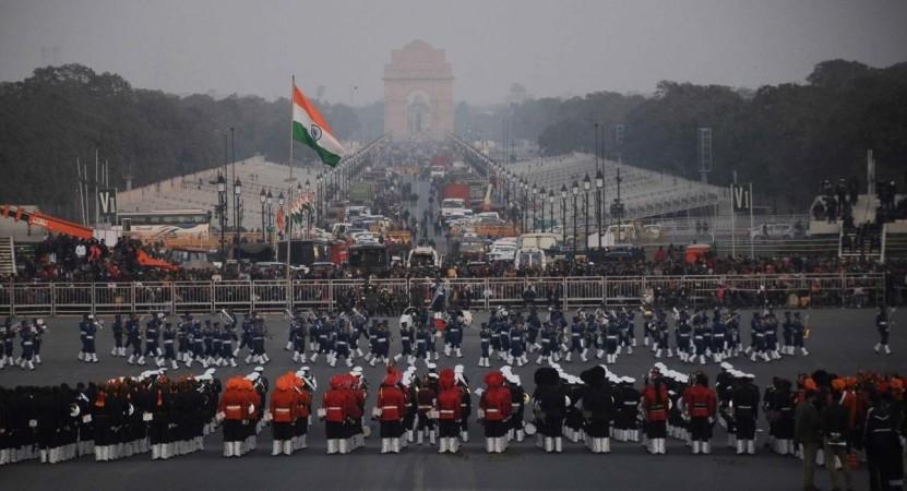 New Delhi:Tri-Services bands perform during rehearsal for the beating Retreat ceremony at Vijay Chowk in New Delhi on Friday January 27,2023. New Delhi:Tri-Services bands perform during rehearsal for the beating Retreat ceremony at Vijay Chowk in New Delhi on Friday January 27,2023.