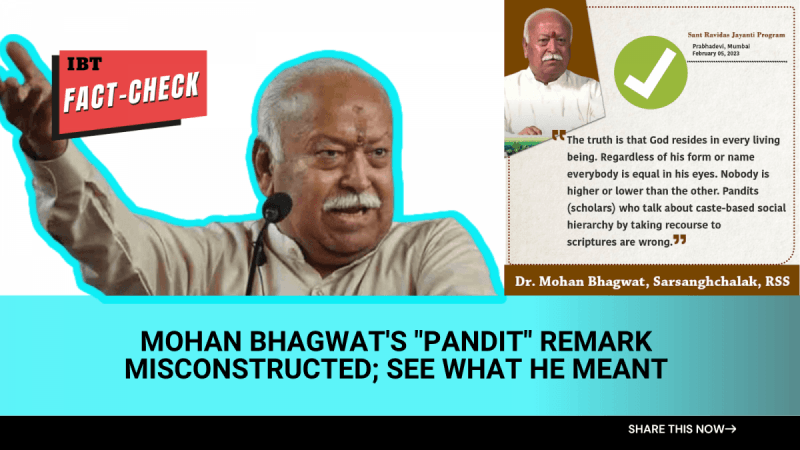 Fact check: Mohan Bhagwat's