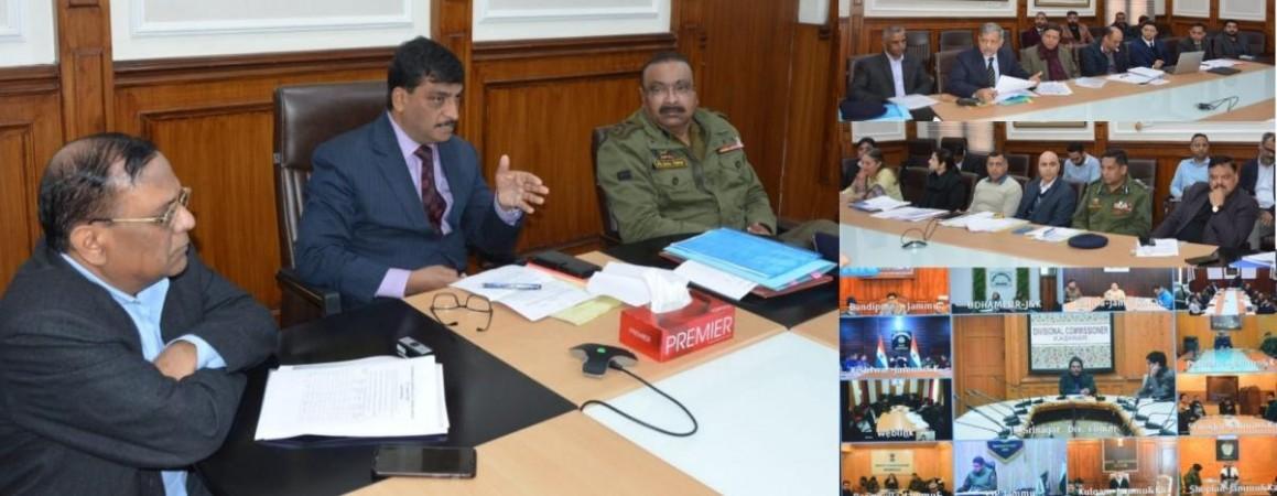 Chief Secretary of J&K Dr Arun Kumar Mehta chairing a meeting to review war aganst menace of drugs. Chief Secretary of J&K Dr Arun Kumar Mehta chairing a meeting