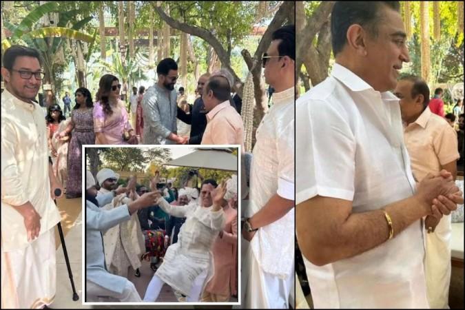 Akshay Kumar, Aamir Khan , Mohanlal look regal in white traditional outfits as they attend a wedding