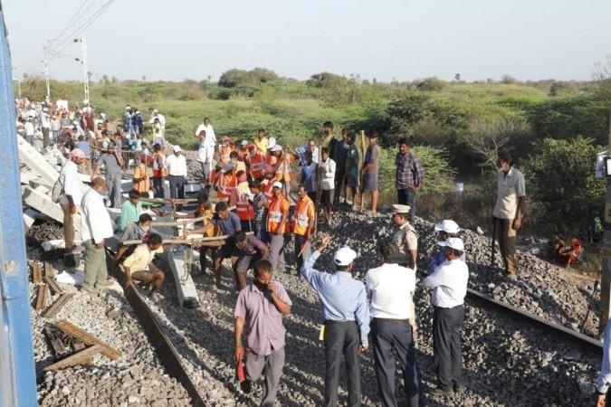 Railway track damaged due to derailment restored railway track damaged due to derailment restored