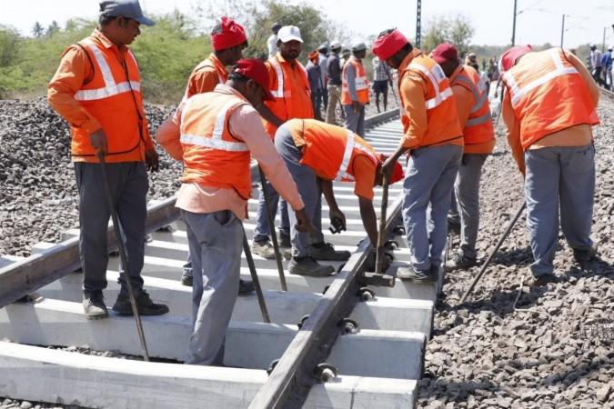 Railway track damaged due to derailment restored Railway track damaged due to derailment restored