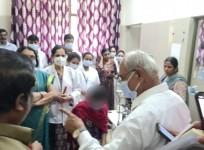 Acid attack on minor girl; Karnataka Minister Halappa Achar meets the victim.