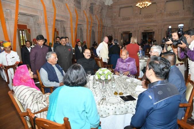 In Picture: (R-L) D.R. Mehta, Prem Bhandari, Harsh Vardhan Shringla, HRH Gaj Singh II, HRH Hemalata Rajye, Arti Ahuja. In Picture: (R-L) D.R. Mehta, Prem Bhandari, Harsh Vardhan Shringla, HRH Gaj Singh II, HRH Hemalata Rajye, Arti Ahuja.