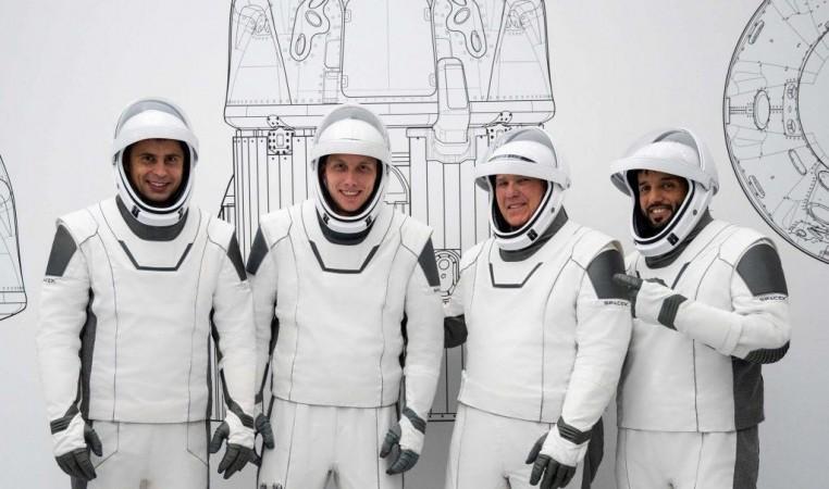 The four crew members who comprise the SpaceX Crew-6 mission pose for a photo in their spacesuits during a training session at the company's headquarters in Hawthorne, California. From left are, Mission Specialist Andrey Fedyaev, Pilot Warren The four crew members who comprise the SpaceX Crew-6 mission pose for a photo in their spacesuits