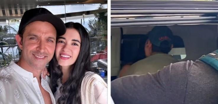 Hrithik Roshan, Saba Azad kiss Hrithik Roshan, Saba Azad kiss