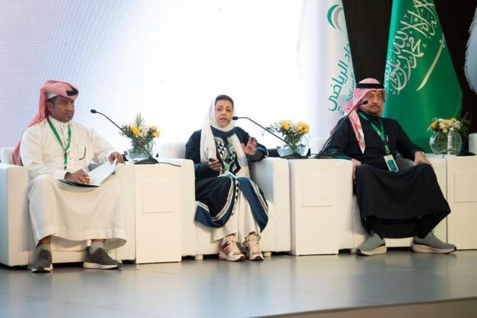 Nouf Al-Marwaai, president of the Saudi Yoga Committee, at forum session, organized by the Saudi Universities Sports Federation under the umbrella of the Ministry of Education in Riyadh Nouf Al-Marwaai, president of the Saudi Yoga Committee, at forum session, organized by the Saudi Universities Sports Federation under the umbrella of the Ministry of Education in Riyadh