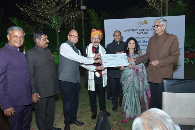Rajasthan Foundation Of North America president K.K. Mehta and his wife Chandra Mehtdonated Rs 1 crore from their family trust for an old-age home in Jodhpur Harsh Vardhan Shringla gets lifetime achievement award for his outstanding contributions in Jodhpur by BMVSS