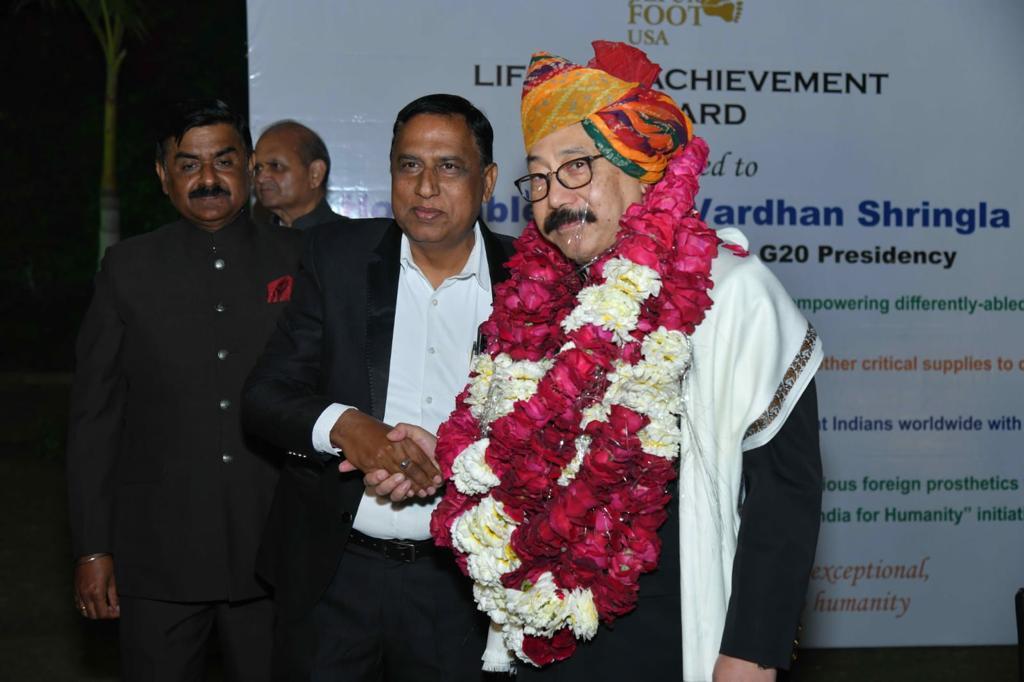 Harsh Vardhan Shringla felicitated at the Jodhpur event