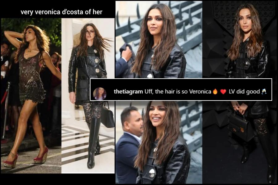 Deepika Padukone's gothic-glam look at Louis Vuitton Paris Fashion