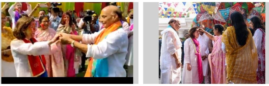 US Secretary of commerce, Ministers attend Holi celebrations at Rajnath's residence. US Secretary of commerce, Ministers attend Holi celebrations at Rajnath's residence.