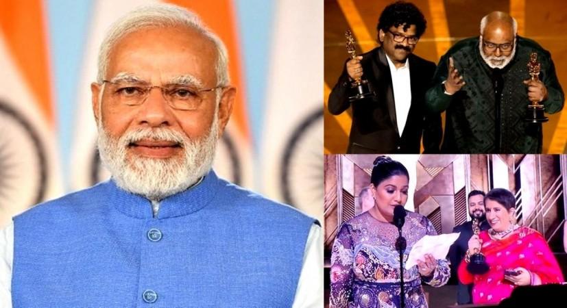 PM greets 'RRR', 'The Elephant Whisperers' teams for winning Oscars. PM greets 'RRR', 'The Elephant Whisperers' teams for winning Oscars.