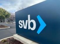 This photo taken March 11, 2023, shows the logo of Silicon Valley Bank at its headquarters in California.