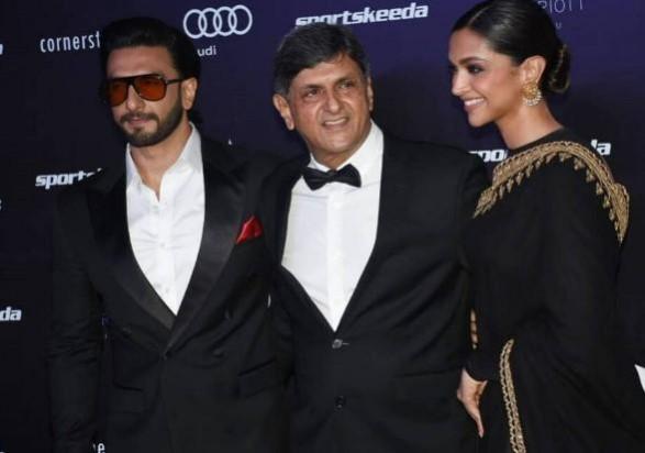 Ranveer Singh, Prakash Padukone, Deepika Padukone Ranveer Singh, Prakash Padukone, Deepika Padukone