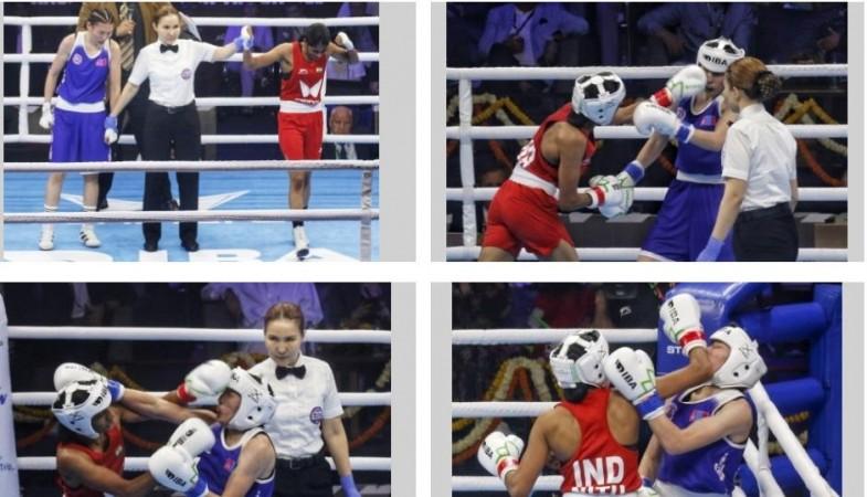 New Delhi: India's Nitu Ghanghas reacts after winning the final match in 48 kg category over Mongolia's Lutsaikhan Altansetseg at the 2023 IBA Women's Boxing World Championships in New Delhi on Saturday, March 25, 2023. India's Nitu Ghanghas reacts after winning the final match in 48 kg category over Mongolia's Lutsaikhan Altansetseg at the 2023 IBA Women's Boxing World Championships in New Delhi