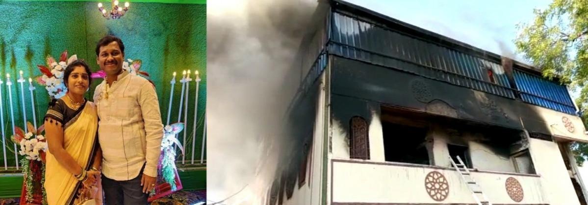 Electric short circuit; husband, wife burnt alive in K'taka. Electric short circuit; husband, wife burnt alive in K'taka.