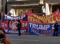 Former President Donald Trump's supporters protest near Trump Tower in New York on Monday, April 3, 2023.
