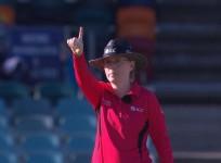 Kim Cotton becomes first woman on-field umpire in men's international cricket.